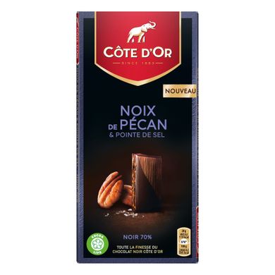 Чёрный бельгийский шоколад Noir Noix de Pecan Pointe de Sel 70% Cote D'Or