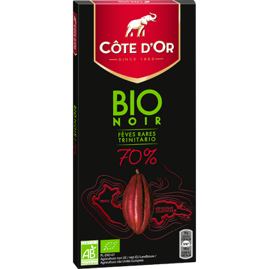 Чёрный Bio Noir 70% Cote D'Or, 90 г