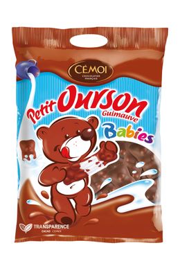 Зефир в молочном шоколаде Petit Ourson Guimauve Babies Chocolat Au Lait Cemoi