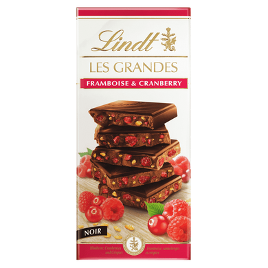 Чёрный шоколад  Les Grandes Noir Framboise Cranberry Lindt